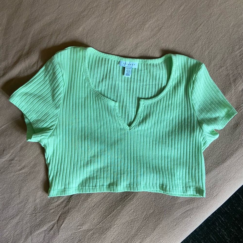 Topshop Neon Green Crop Top Sz 12